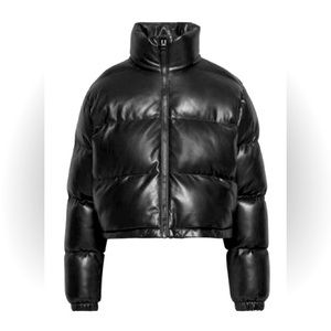 Aritzia puffer leather jacket size XS